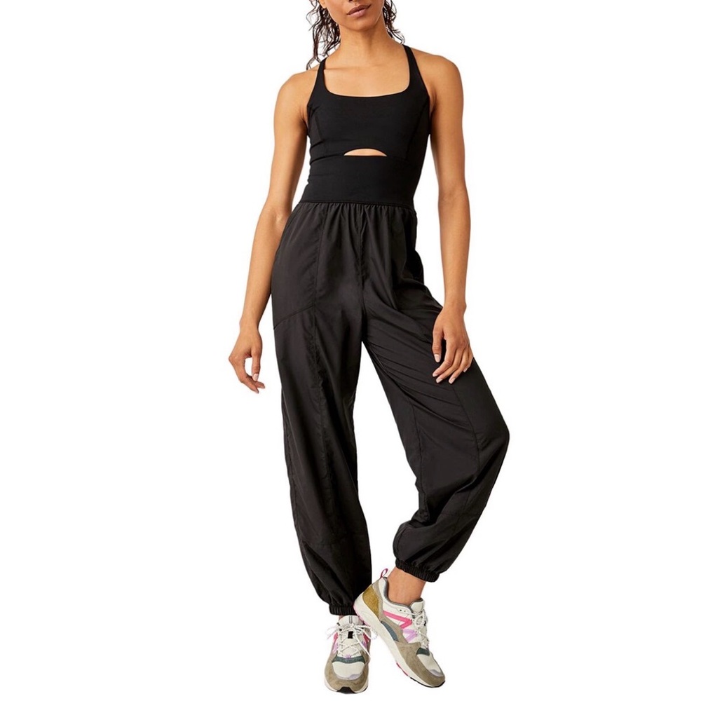 FP Movement Righteous Runs Jumpsuit XS Black One Piece Activewear Athleisure